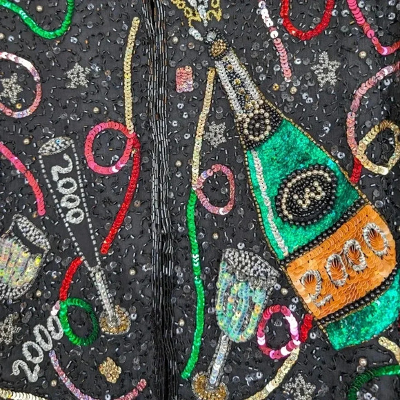 Vintage Y2K Laurence Kazar  Sequin Jacket - Picture 2 of 5